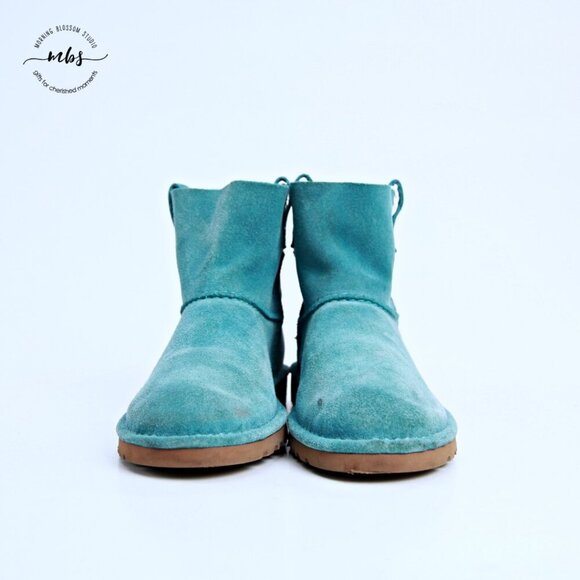 UGG Classic Unlined Mini Perf Boots Blue Women 7 - Picture 2 of 16